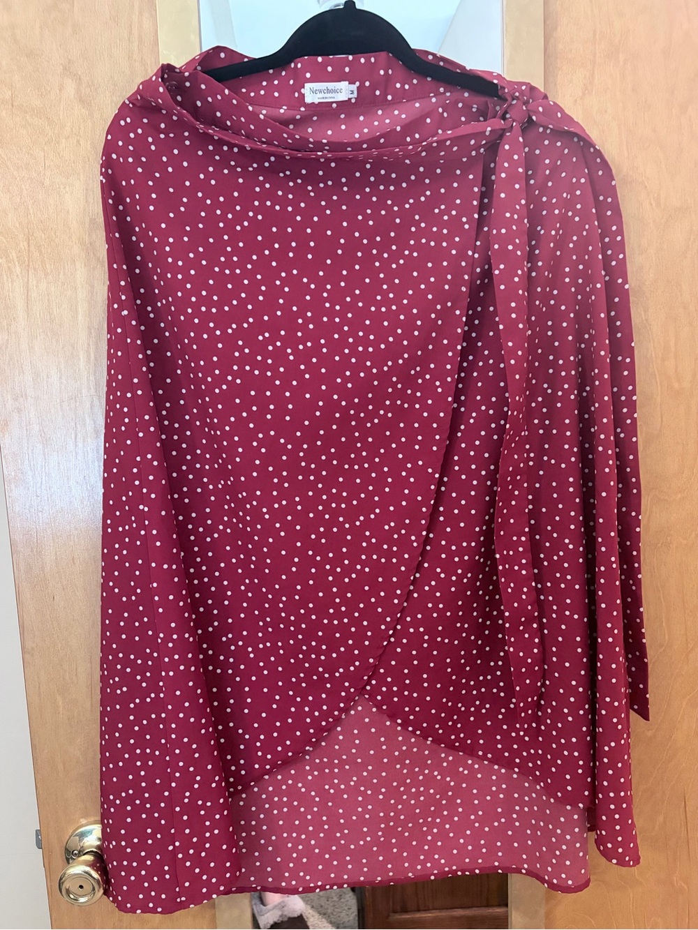 Newchoice Burgundy Polka Dot Wraparound skirt